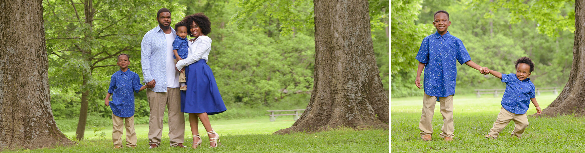 Family portraits captured during an outdoor photo session at JCPenney Portraits.