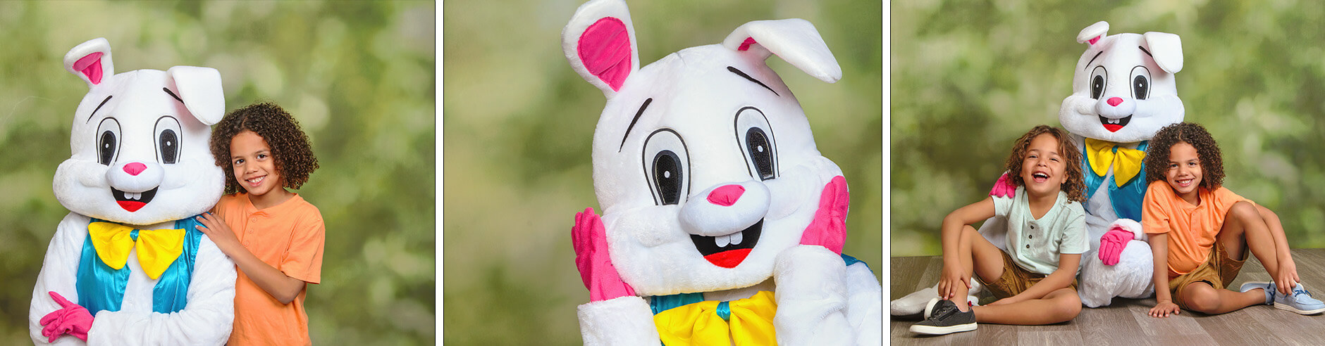 Twin boys photographed for an Easter Bunny session at JCPenney Portraits