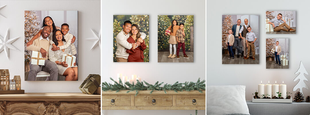 Christmas and Holiday photos featured on canvas prints and wall decor. 