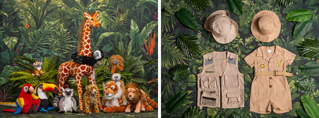 Wardrobe and props for Safari photography at JCPenney Portraits.