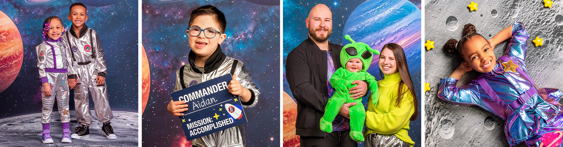 Space themed photography at JCPenney Portraits.